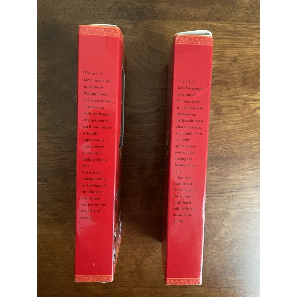 Peking Opera Bookmarks‎ Enamel Metal Set of 2 Asian Warrior Mask in Boxes